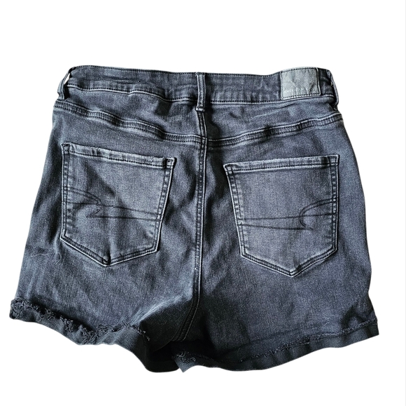 American Eagle Outfitters High Rise Dark Denim Shortie Jean Shorts - Picture 4 of 5